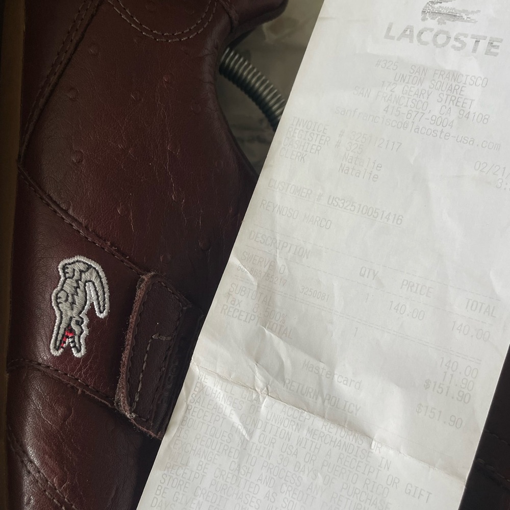 Vintage 2009 Lacoste Swerve O Low-Profile Sneaker Ostrich - Picture 9 of 9
